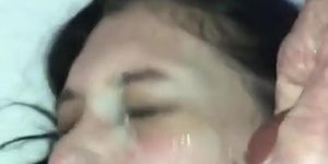 Facial while fucked