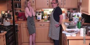 spanking in kitchen