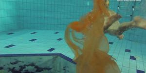 Blonde super tight teen Nastya underwater