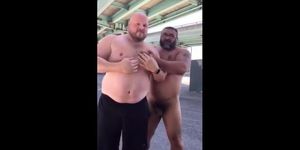 Master and his hubby after their workout in the parking lot