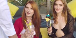 gorgeous redheads seduce bartender while on vacation asmr tinder teen facial