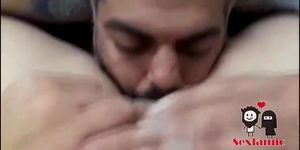 Iranian man licks the pussy of his girl