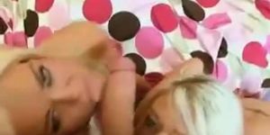 Blonde sisters work a dick