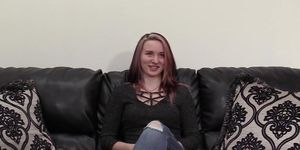 Teen Serenity penetrated and facial on casting couch (Sierra Moon)