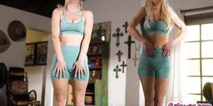Serene and Jazlyn orgasms from an intimate yoga