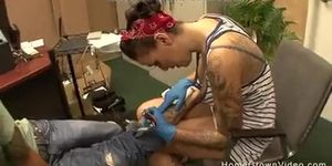 Beautiful big tit tattoo artist getting fucked (Emilee Parker, Emily Parker)
