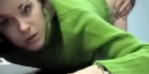 Orgasm with Green Sweater Girl at Office - An Oldie But a Goodie