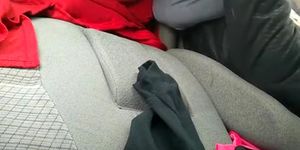 Fat woman blows dick in car backseat