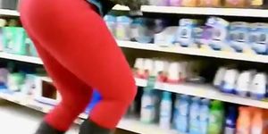 Big ass ebony woman in tight red pants