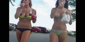 Young bikini chicks with some ice creams