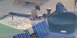 couple fucking in hotel pool