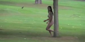 Nude run in the park
