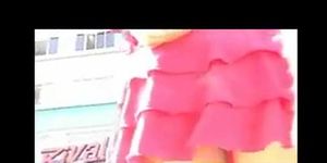 Caught Red Miniskirt in Streets BVR
