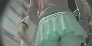 Awesome teen ass caught in this nighttime upskirt video