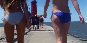 Candid Beach Bikini Butt Ass West Michigan Booty Tall Thin