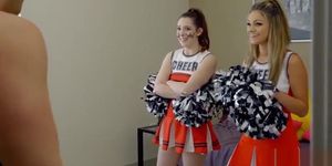 Cheerleader stepsis fucked during cheer practise