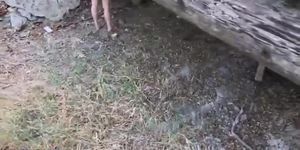 Outdoor bang session for a zealous blonde and a big cock