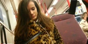 beauty girl on subway she shocked when see the ...