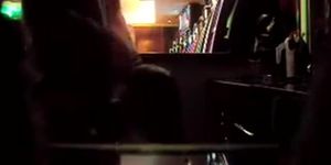 A couple has sex in a bar before a hidden camera