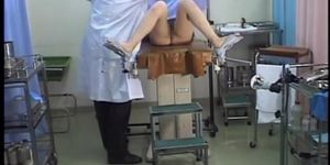 Nude Japanese girl gets toyed during a hot pussy exam