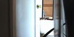 Sexy girl filmed naked in the bathroom