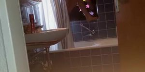 Long spying of a sexy sweetie in bathroom
