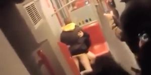 Young couple filmed fucking on the train