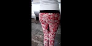 Teen wearing leggins at the airport