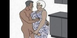 Black Granny loving anal! Animation cartoon!