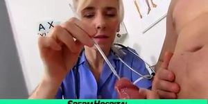 Cum on boobs with MILF doctor Maya