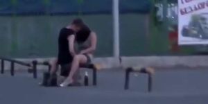 Couple gets Frisky in the Street