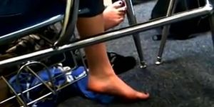 Candid College Feet During Exam