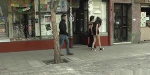 Slut treated like a dog in public