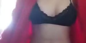 Busty Teen Girl Stripping Lingerie Sexy Snapchat