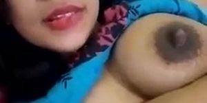 Big Asian boobs and big dark nipples