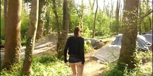 walking and showing my ass in the woods