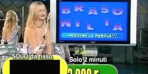 Smoking hot Italian blonde teases with her boobs live on TV