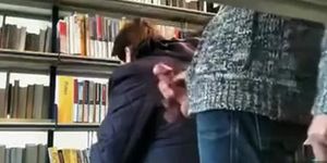 Masturbating next to a woman in the bookstore