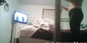 REAL Hidden Cam! Young Blonde Kasey changing before bed