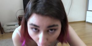 Little stepsis sucking on stepbrother's dick POV