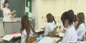 Subtitled Japanese schoolgirls sexual education class