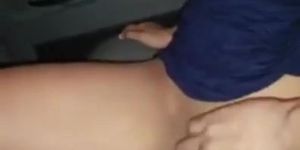 Public masturbation in car – busty Latina milf