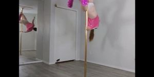 Sexy Redhead Emma Cheerleader Pole Dance