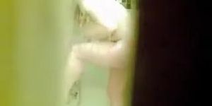 Soft booty and boobs on the amateur shower spy cam