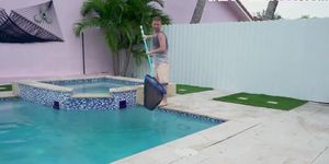 Busty milf pussy fucking pool guy after blowjob (Ryan Conner)