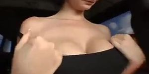 Amateur Girl, big boobs in van