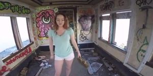 Big Boobs Redhead Teen Fucked For Cash In Abandoned Train Pov