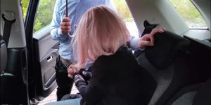 Dogging my wife in public car park and she jerks off voyeur