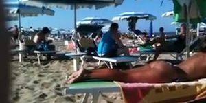 Thick ass milf on the beach