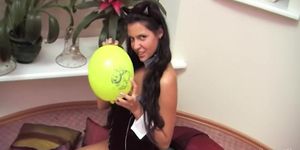 Meow! Precious Pussy Isabella Turned On After Humping Her Balloons!